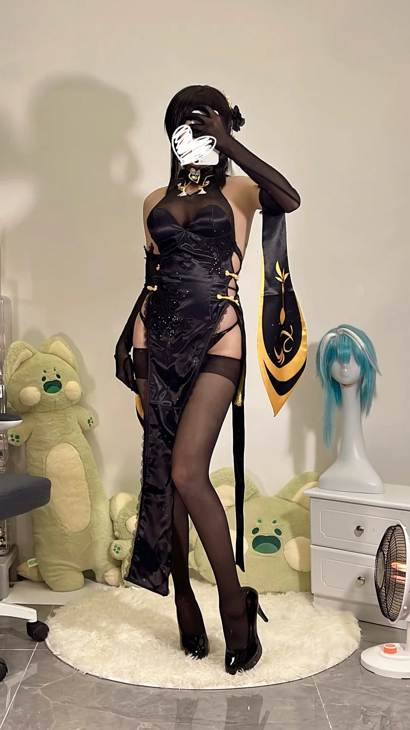 影子喵Ghost - 镇海黑旗袍 [131P,4V-3.71GB] tg@simisebaisi 【丝足阁】120.webp